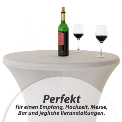 Poťah na vysoký stôl, elastický, 80 x 80 x 110 cm, sivý