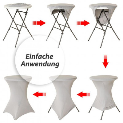 Poťah na vysoký stôl, elastický, 80 x 80 x 110 cm, sivý