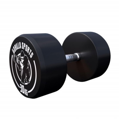 Gorilla Sports Jednoručná činka čierno/biela, 30 kg Gorilla Sports Jednoručná činka čierno/biela, 30 kg