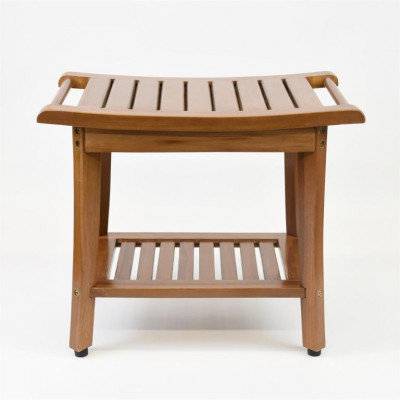 Stolička DIVERO s držiakom, masívny teak 47,2 x 33,5 x 56 cm