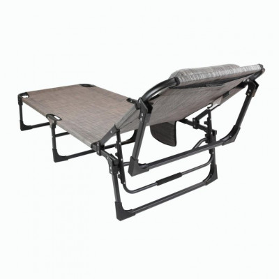 Skladacie lehátko, sivé, 189,5 x 58,5 x 33,5 cm