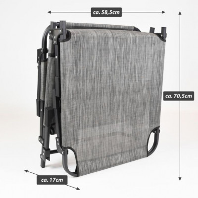 Skladacie lehátko, sivé, 189,5 x 58,5 x 33,5 cm