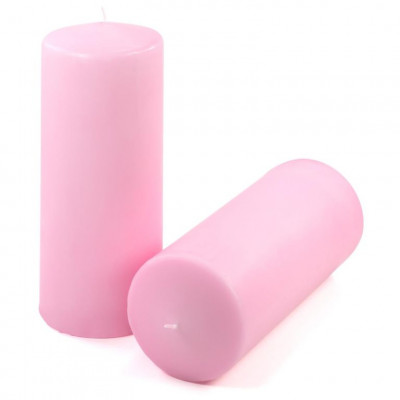 Sada stĺpových sviečok, 25 cm, Ø10 cm, ružová, 4 ks