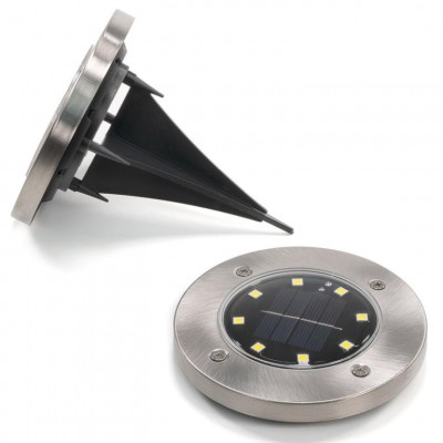 Sada solárnych záhradných vstavaných svietidiel, 8 LED, 12 k