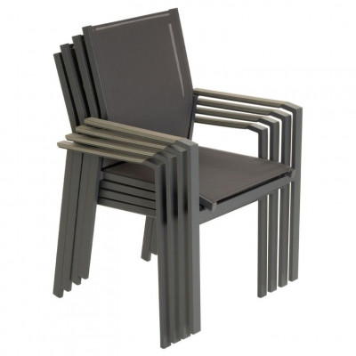 Sada záhradných stoličiek, sivá, 90 x 56,5 x 59,5 cm, 2ks