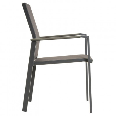 Sada záhradných stoličiek, sivá, 90 x 56,5 x 59,5 cm, 2ks