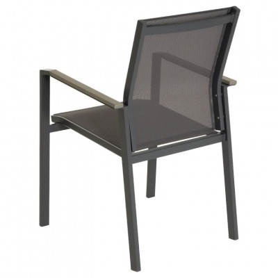 Sada záhradných stoličiek, sivá, 90 x 56,5 x 59,5 cm, 2ks