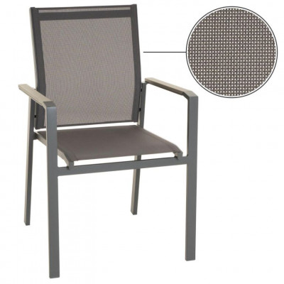 Sada záhradných stoličiek, sivá, 90 x 56,5 x 59,5 cm, 2ks