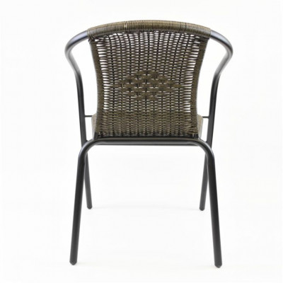 Sada záhradných stoličiek, stohovateľná, tmavosivá, 4 ks