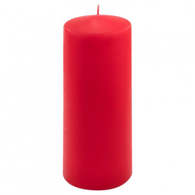 Sada stĺpových sviečok, 20 cm, Ø 7,5 cm, červená, 6 ks