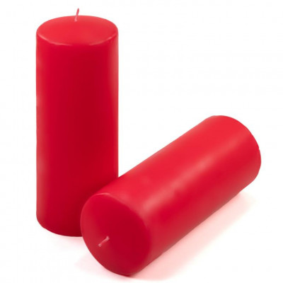 Sada stĺpových sviečok, 20 cm, Ø 7,5 cm, červená, 6 ks