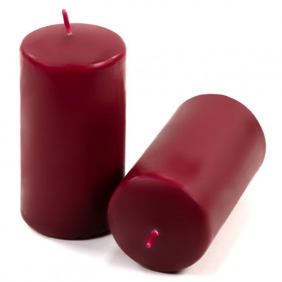 Sada stĺpových sviečok, 11,5 cm, Ø 6 cm, vínová, 6 ks