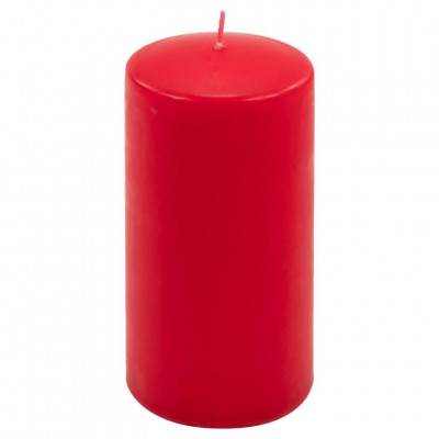 Sada stĺpových sviečok, 15 cm, Ø 7,5 cm, červená, 4 ks