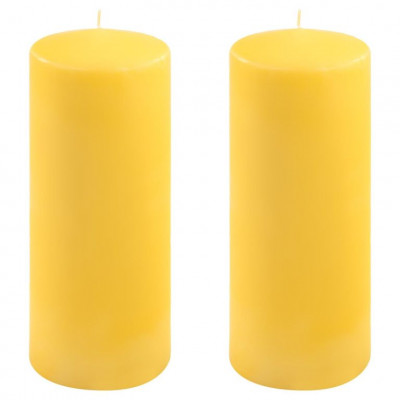 Sada stĺpových sviečok, 25 cm, Ø 10 cm, žltá, 2 ks