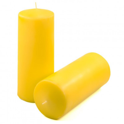 Sada stĺpových sviečok, 25 cm, Ø 10 cm, žltá, 2 ks