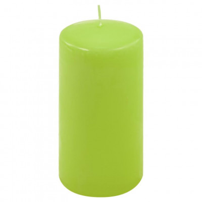 Sada stĺpových sviečok, 15 cm, Ø 7,5 cm, svetlozelená, 4 ks