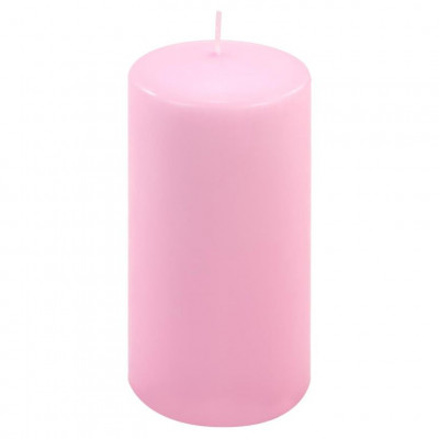 Sada stĺpových sviečok, 15 cm, Ø 7,5 cm, ružová, 2 ks