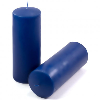 Sada stĺpových sviečok, 20 cm, Ø 7,5 cm, modrá, 2 ks