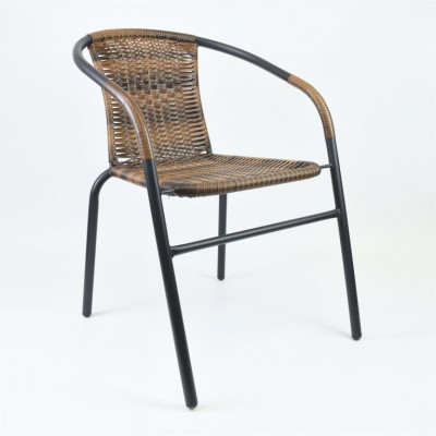 Záhradná bistro stolička, stohovateľná, hnedá