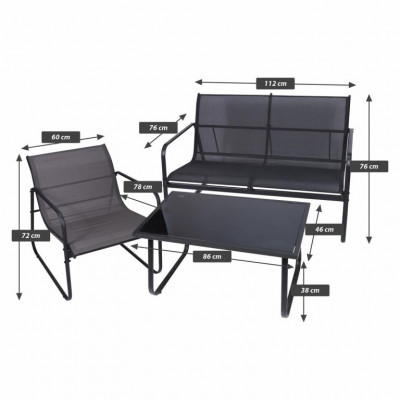 Záhradný set Astoria,4dielny set s oceľovou konštrukciou,