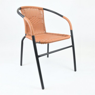 Záhradná bistro stolička, stohovateľná, sivá/prírodná