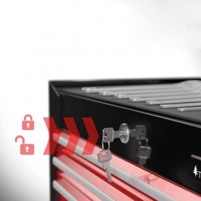 TIMBERTECH vozík na náradie, 7 zásuviek s vložkami