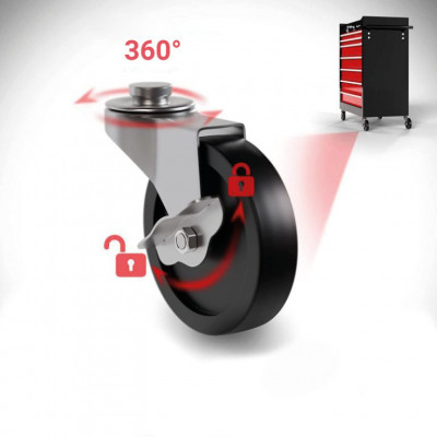 TIMBERTECH vozík na náradie, 7 zásuviek s vložkami