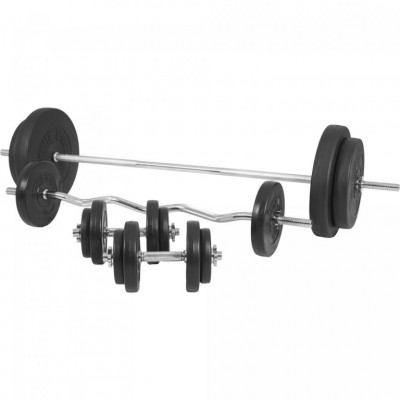 Gorilla Sports Posilňovacia lavica + nakladací set, 100 kg Gorilla Sports Posilňovacia lavica + nakladací set, 100 kg