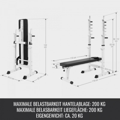 Gorilla Sports Posilňovacia lavica + nakladací set, 100 kg Gorilla Sports Posilňovacia lavica + nakladací set, 100 kg