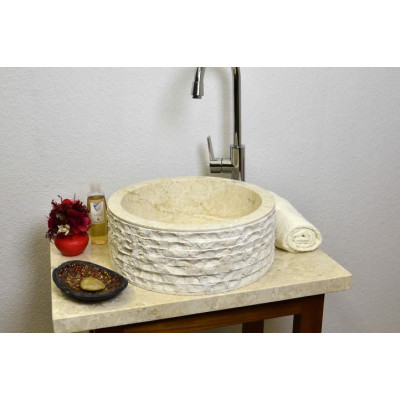 DIVERO umývadlo z prírodného kameňa Roma