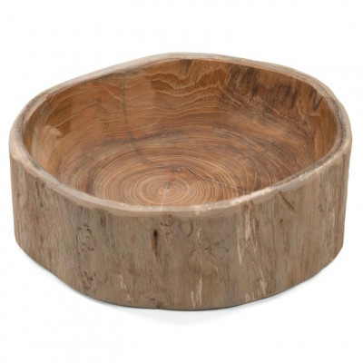 Dekoratívna guľatá drevená miska