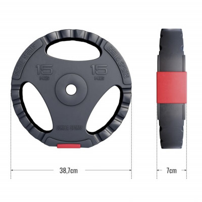 Gorilla Sports Kotúč potiahnutý plastom, výplň cement, 15 kg