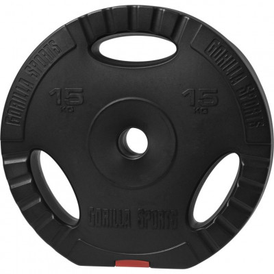 Gorilla Sports Kotúč potiahnutý plastom, výplň cement, 15 kg