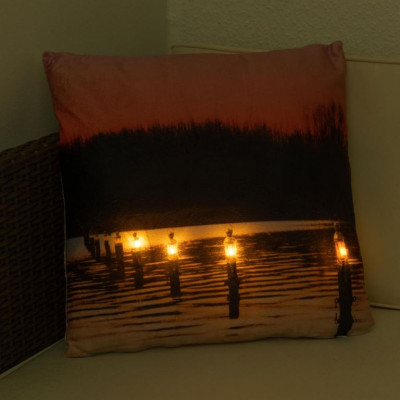 Dekoračný vankúš s LED osvetlením Súmrak - 38 x 38 cm