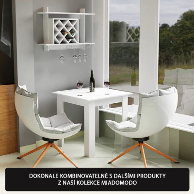 MIADOMODO jedálenský stôl pre 4 osoby, biely, 80x80x76,5 cm MIADOMODO jedálenský stôl pre 4 osoby, biely, 80x80x76,5 cm