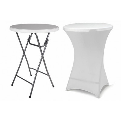 Párty stolík BISTRO skladací vrátane elastického poťahu 80 x 80 x 110 cm