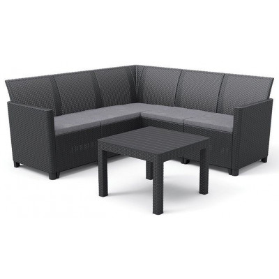 Allibert Záhradný set CLAIRE 5 SEAT CORNER, grafit Allibert Záhradný set CLAIRE 5 SEAT CORNER, grafit