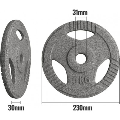 PHYSIONICS Sada činkových kotúčov 4 x 5 kg, liatina, 31 mm