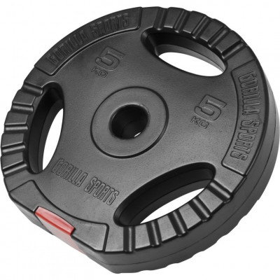 Gorilla Sports Kotúč potiahnutý plastom, výplň cement, 5 kg Gorilla Sports Kotúč potiahnutý plastom, výplň cement, 5 kg