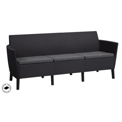Záhradný polyratanový set SALEMO 3 seater - grafit