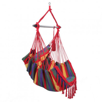 MIADOMODO Závesné hojdacie kreslo, farebné, dovnútra aj von