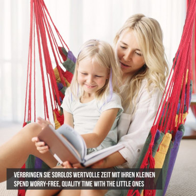 MIADOMODO Závesné hojdacie kreslo, farebné, dovnútra aj von