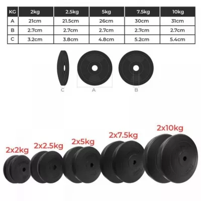 Sada závažia plnená pieskom a cementom, 2 x 7,5 kg