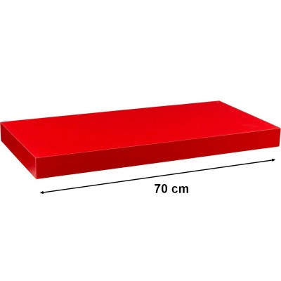 Nástěnná police STILISTA VOLATO - červená 70 cm