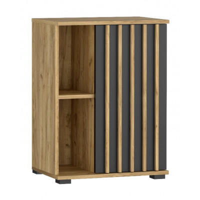 Nočný stolík do spálne 60 cm s lamelovými dvierkami