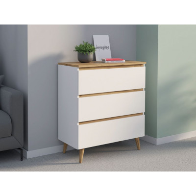 Škandinávska komoda z bieleho dubu 80 cm