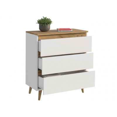 Škandinávska komoda z bieleho dubu 80 cm