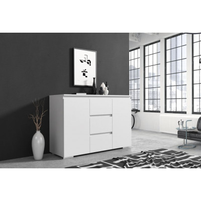 Komoda 120 cm, biela