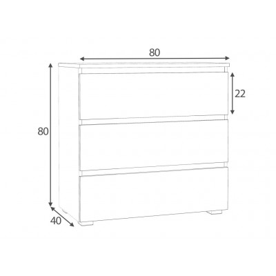 Komoda FlexiLine, 80 cm, dub sonoma