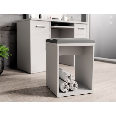 Stolička biela so sedákom ku kozmetickému toaletnému stolík